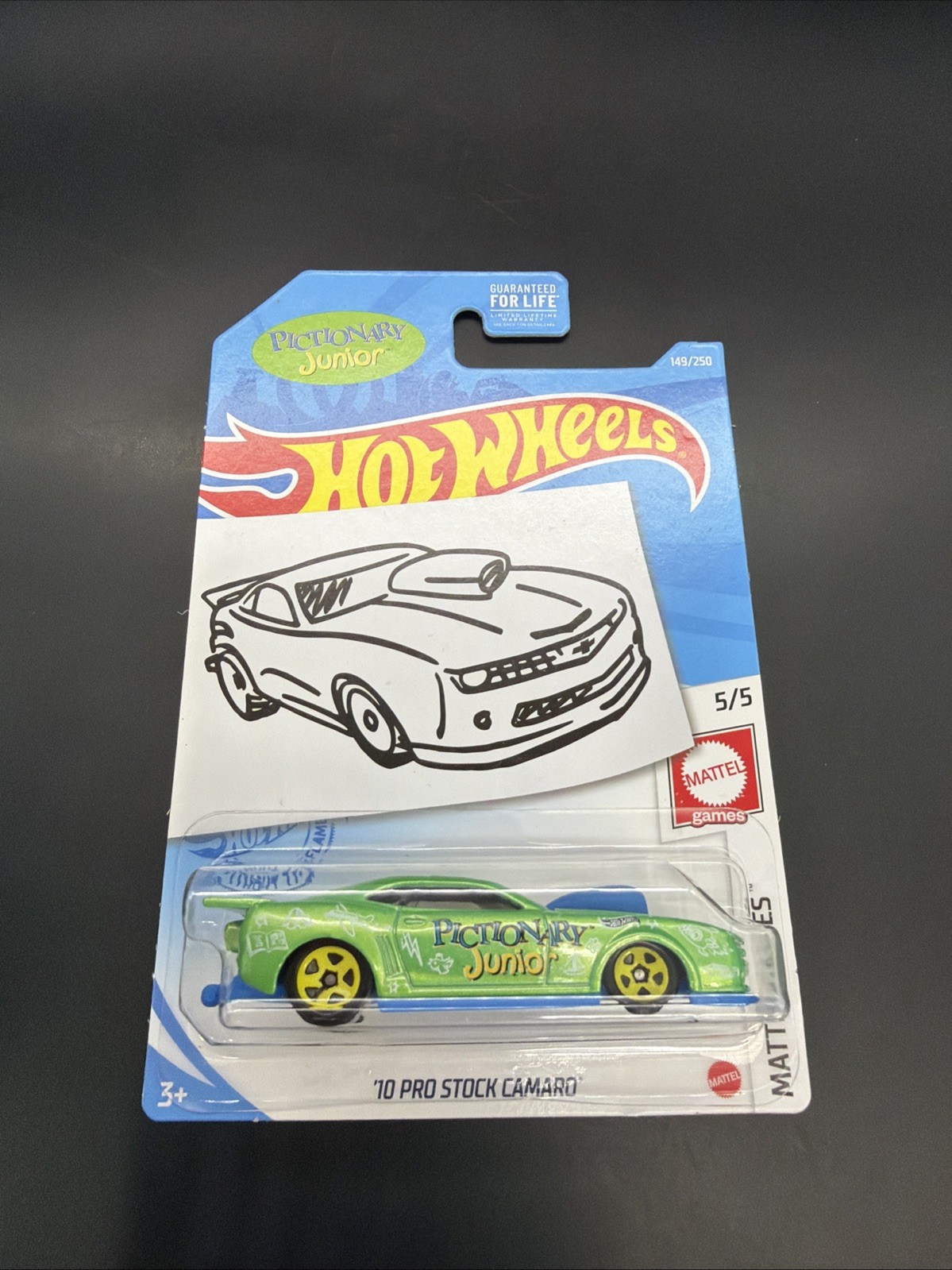 Hot Wheels Mattel Games ’10 Pro Stock Camaro *RARE CARD* (AB93)