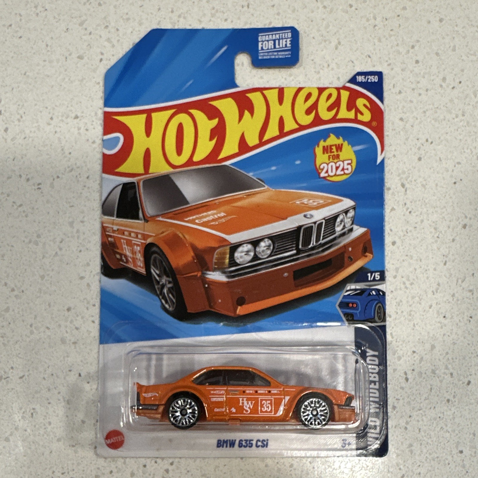 BMW 635 CSi 185/250 Hot Wheels 2025 JBB84 Wild Widebody 1/5 orange