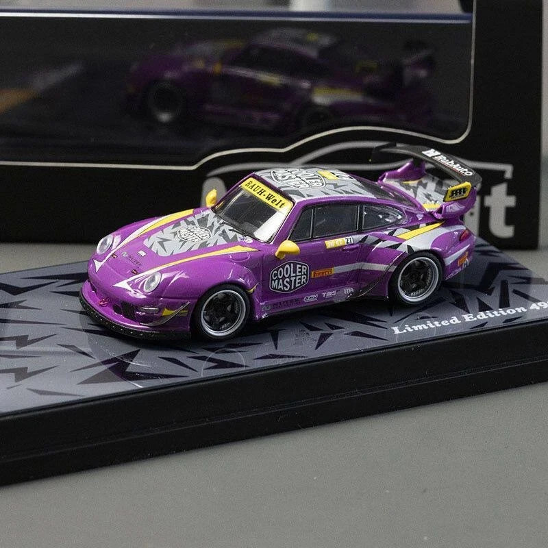 PORSCHE RWB 993 OLD ALTAR LIVERY PURPLE 1/64 DIECAST CAR MODEL BY MOTOKIT MK