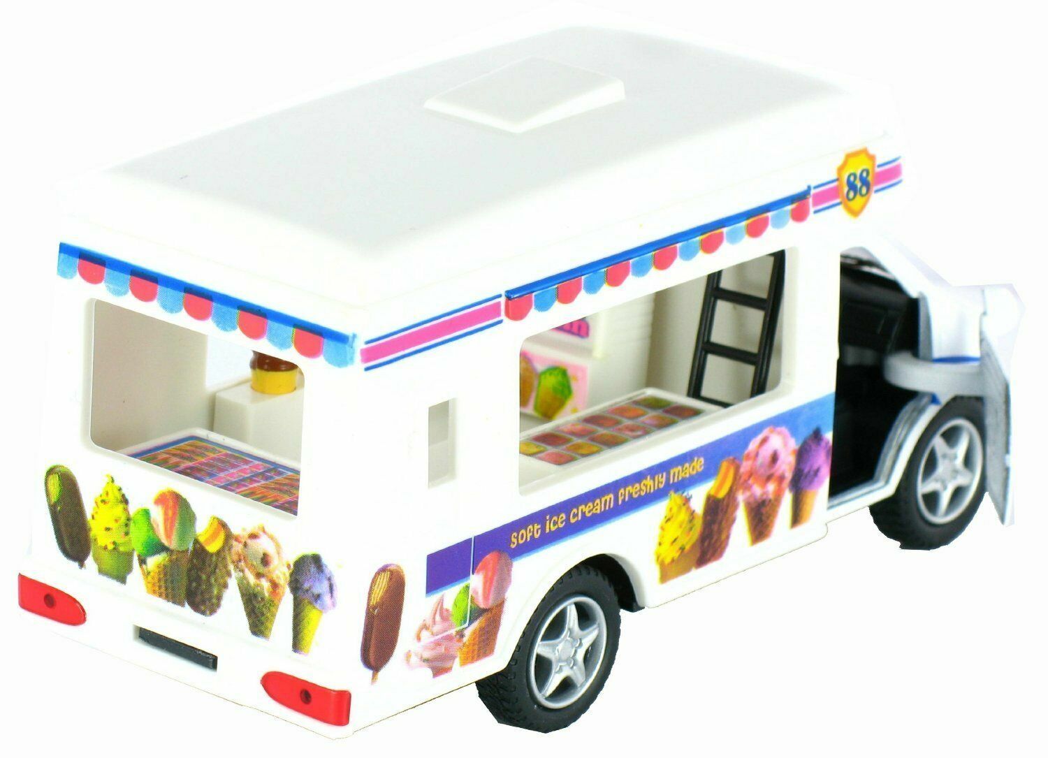 Ice Cream Truck, Diecast Model Toy Car, Kinsfun, 5″