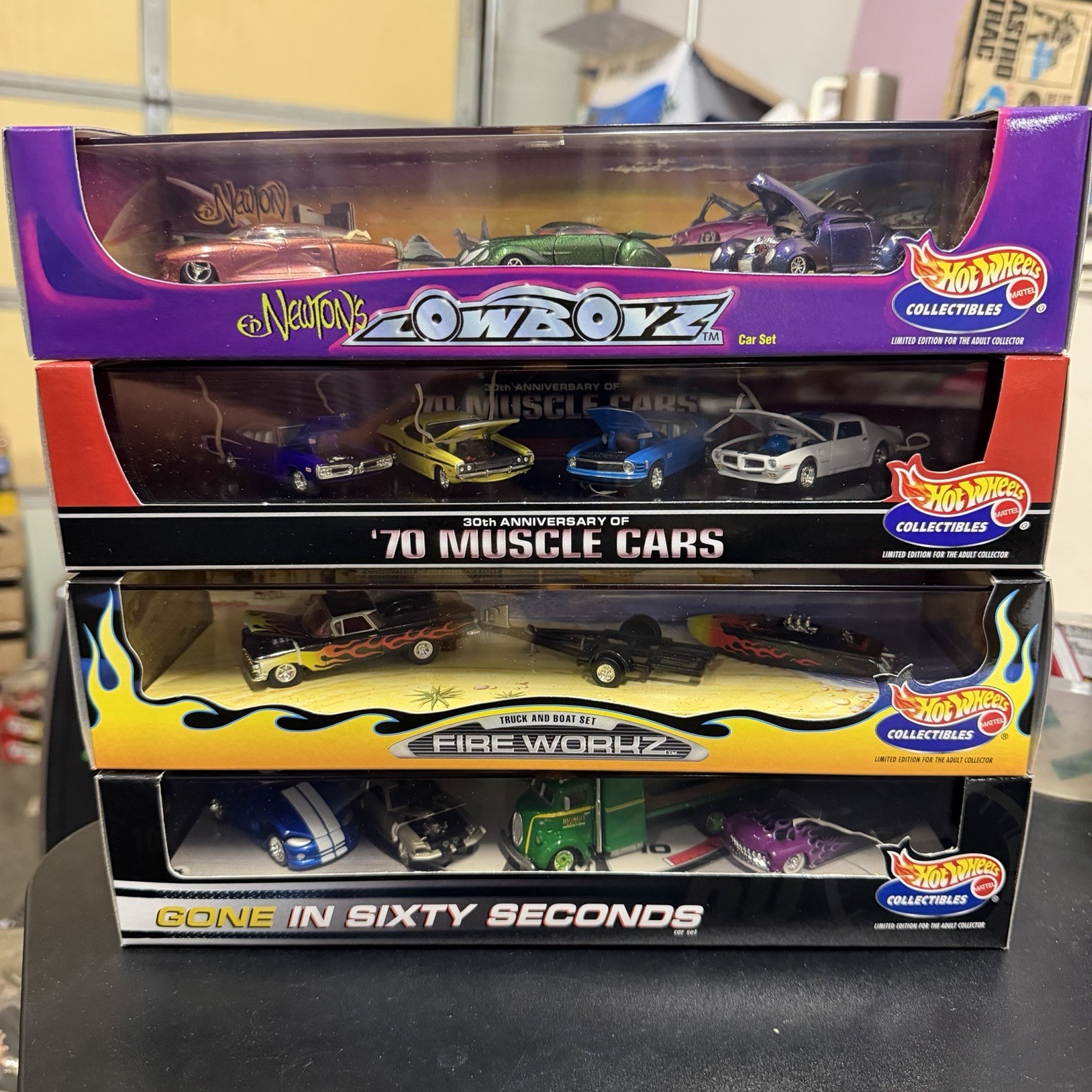 Lot (4) Hot Wheels Collectibles Sets Gone 60 Seconds Lowboyz Muscle Fire Workz
