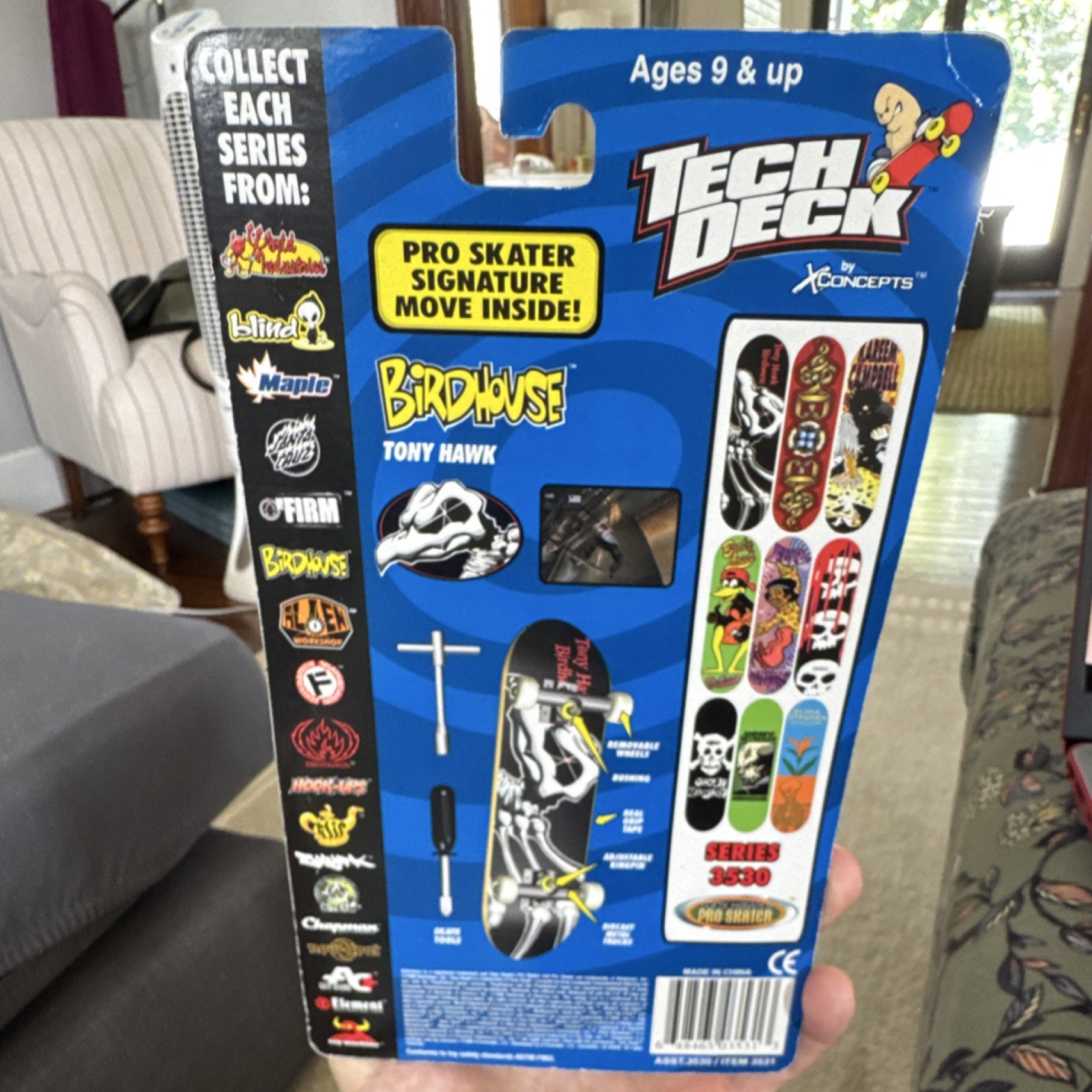 Vintage 1999 Tech Deck, Tony Hawk Birdhouse Skull Series 3530 MOC