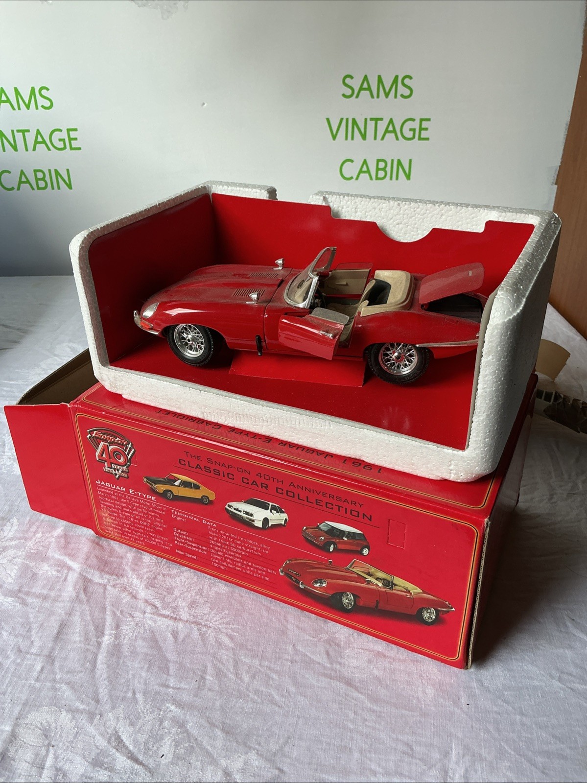 Snap-On 1961 Jaguar E-Type Cabriolet 40 Years Tatty Box And Dusty Car