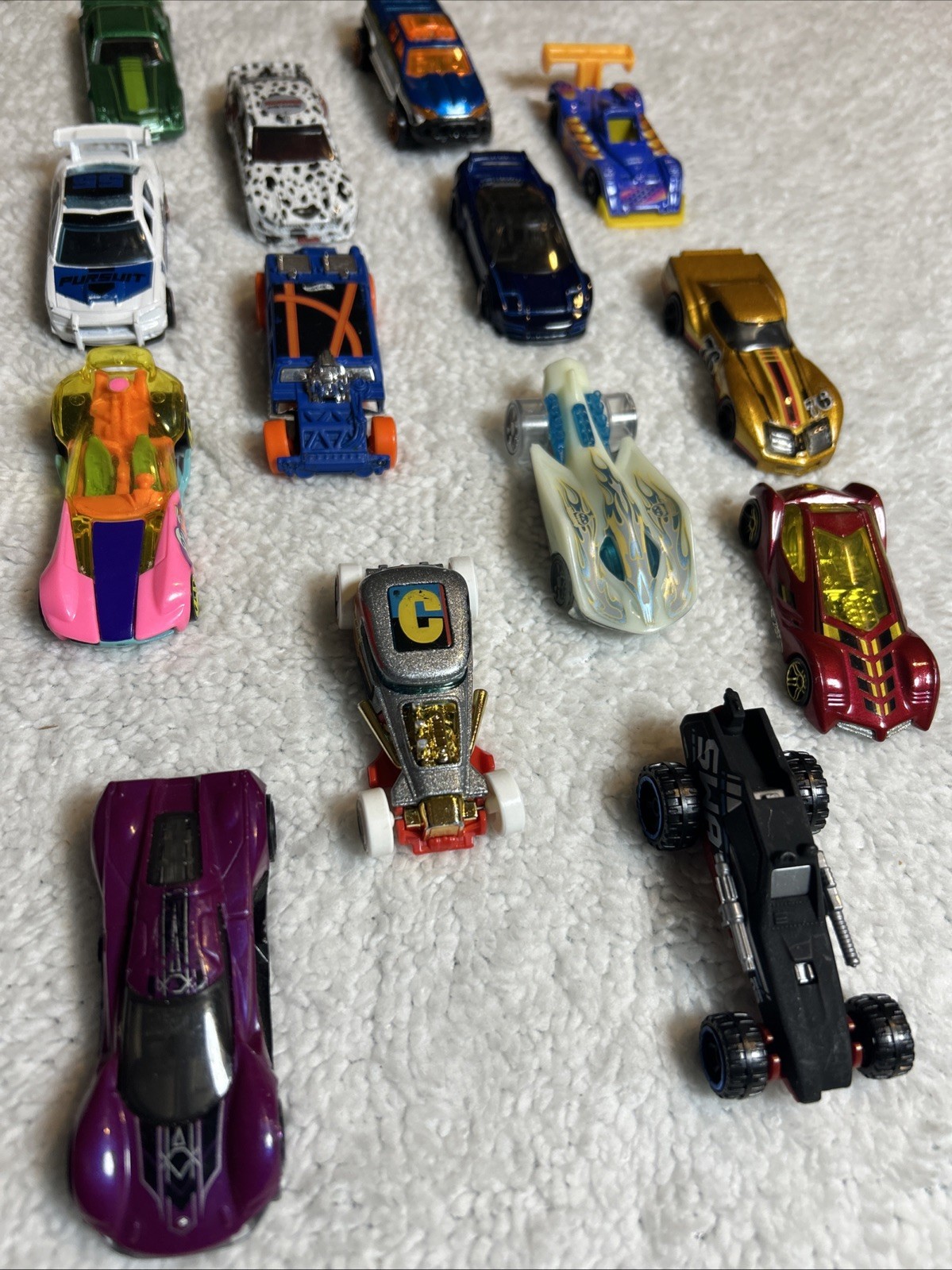 Random Lot of 14 Hot wheels die-cast cars from various years (Out of box)