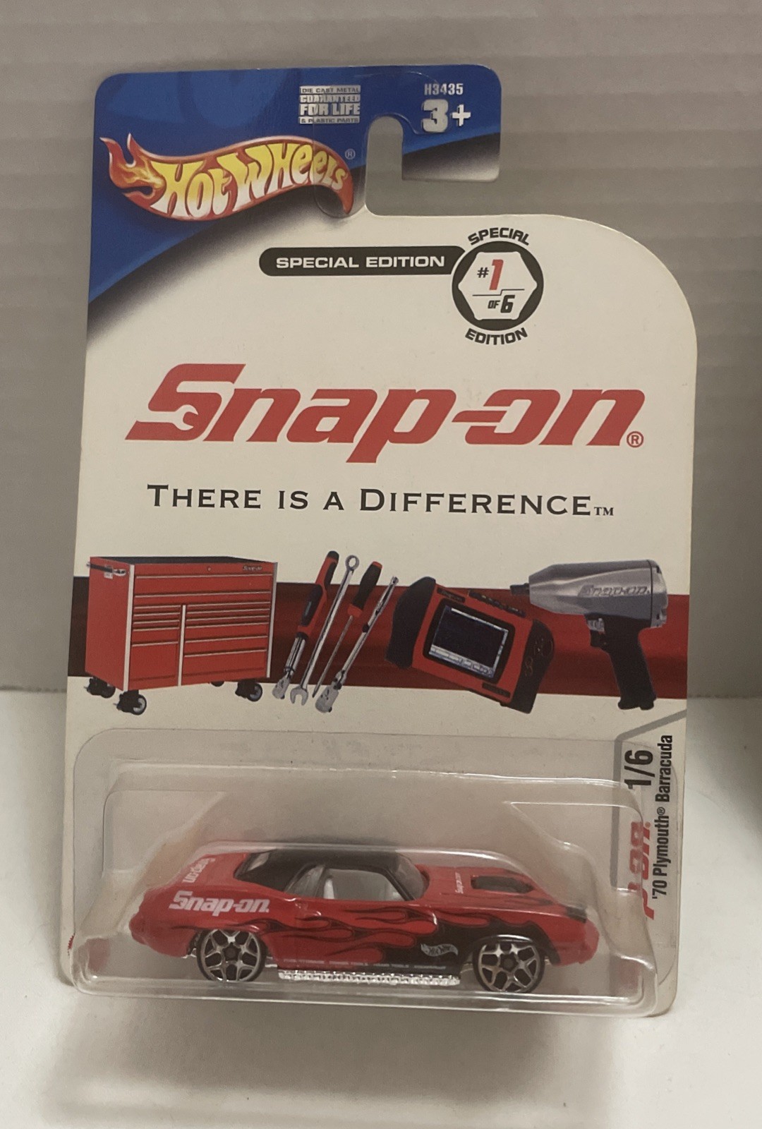 LOT OF 4 HOT WHEELS SNAP-ON CARS- 57 CHEVY, 70 BARRACUDA, 69 CHARGER, 75 MUSTANG