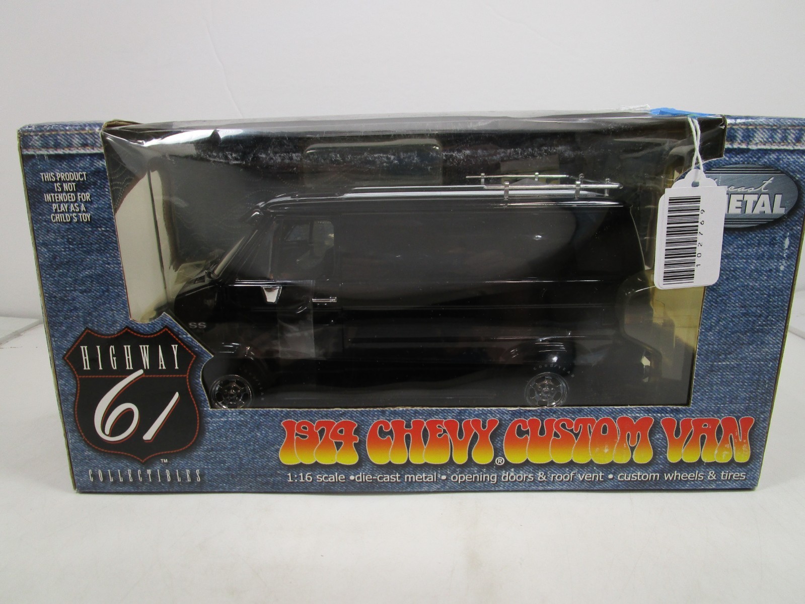 HIGHWAY 61 1/16 BLACK/WHITE 1974 CHEVY CUSTOM VAN NEW *READ* VHTF