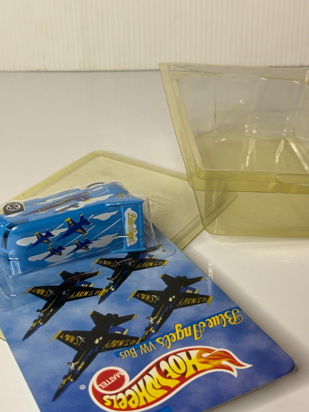 90s Hot Wheels Limited Edition (1997) Blue Angels VW Bus Toy w/ Protector Case