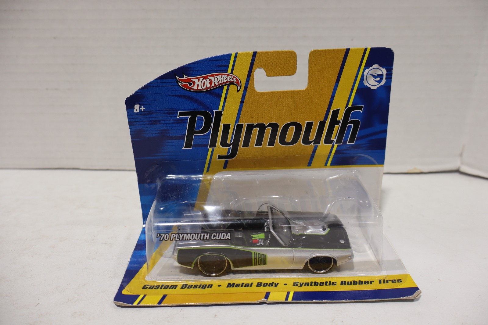 Hot Wheels 1/50 70 Plymouth Cuda Silver Black Green Hemi 2008