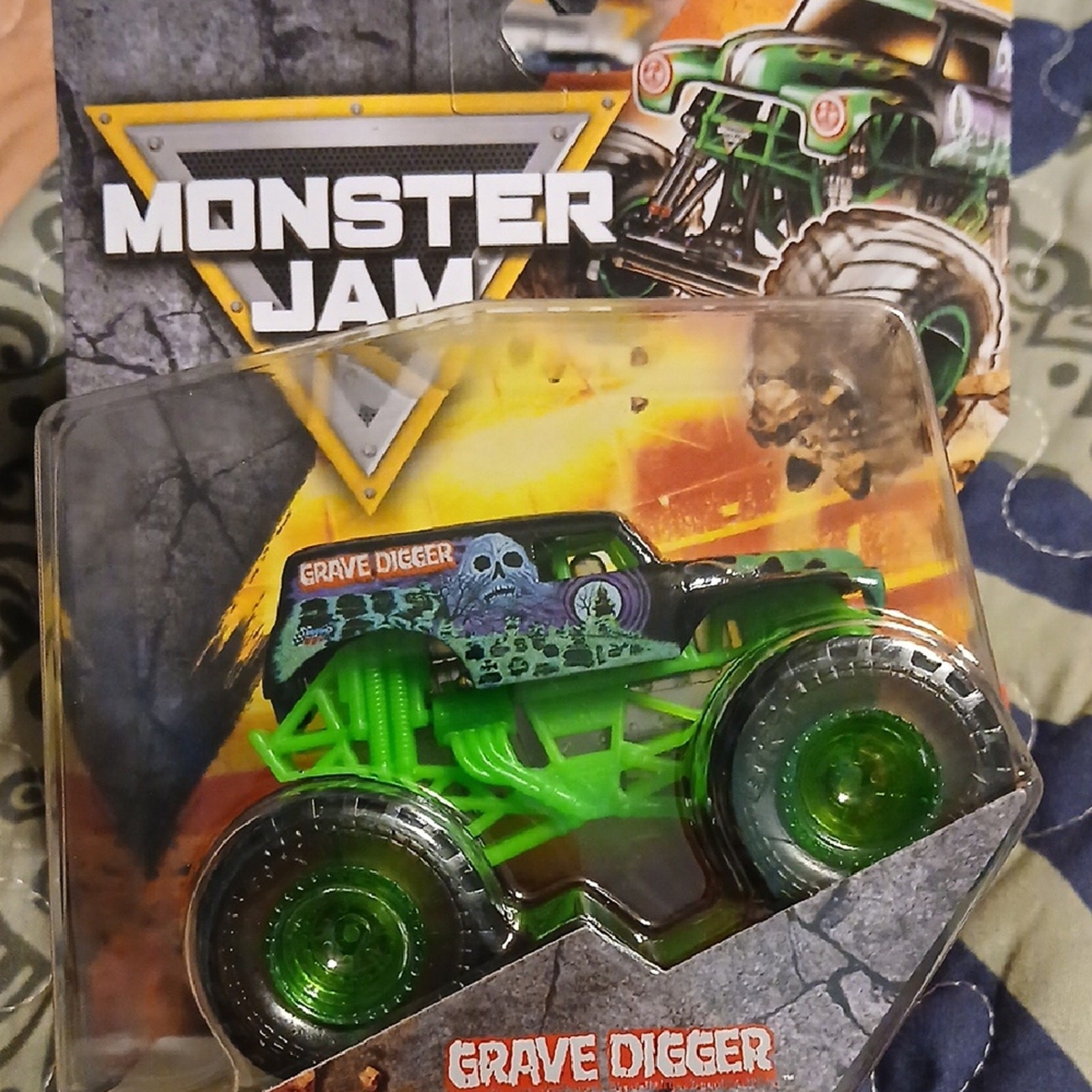 Grave Digger Monster Truck – Green and Black. Clear Green Wheels.