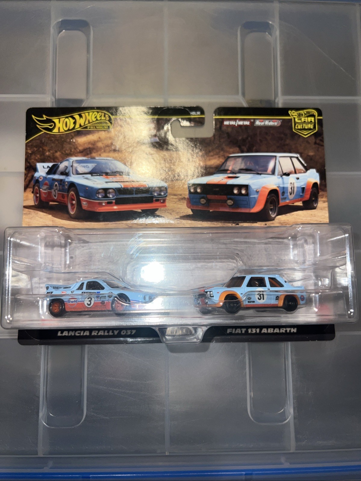 Hot Wheels Premium Car Culture 2 Pack Gulf Lancia Rally 037 & Fiat 131 Abarth!!!