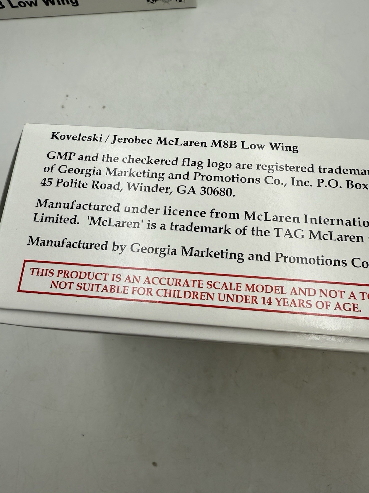 GMP 1:18 Koveleski/Jerobee McLAREN M8B LOW WING CAN AM Diecast Race Car NEW NIB