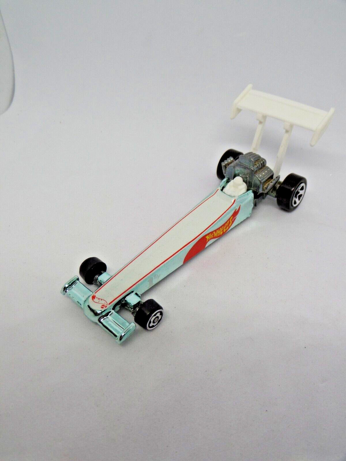 Hot Wheels Top Fuel Dragster Drag Car 1 T/F Blue Chrome Race Car 92′ Wood LOOSE