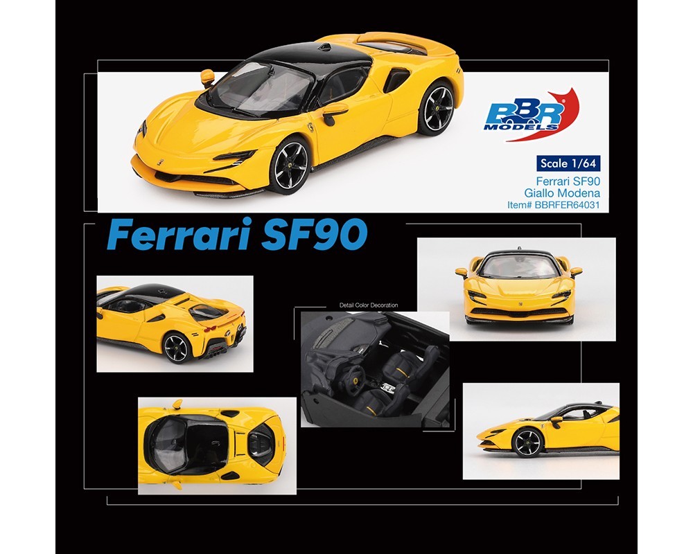 BBR Models Ferrari SF90 – Giallo Modena Yellow Limited Edition 1/64
