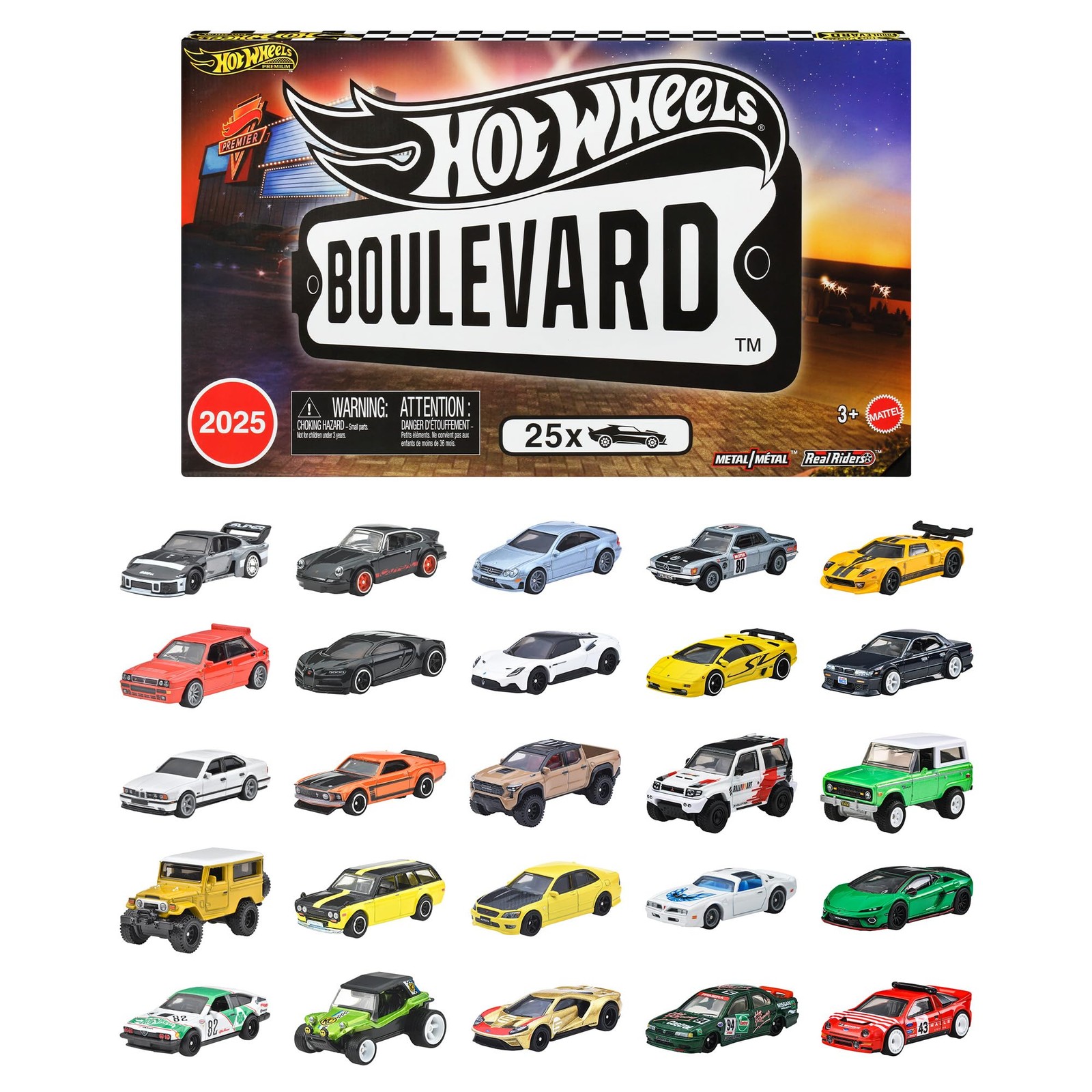 Hot Wheels Boulevard 25 Car Factory Set Premium Die Cast 1/64 Toy Cars JP