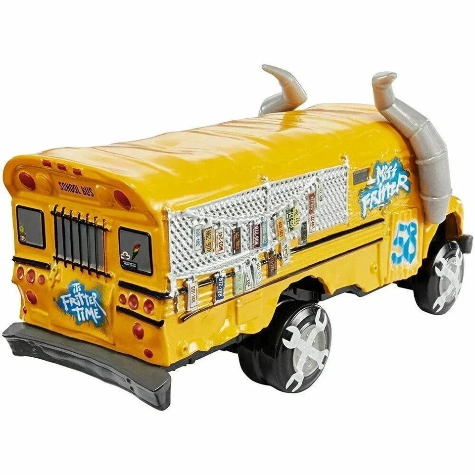 Disney Pixar Cars 3 Miss Fritter Crazy School Bus Diecast Model Toy Car Boy Gift