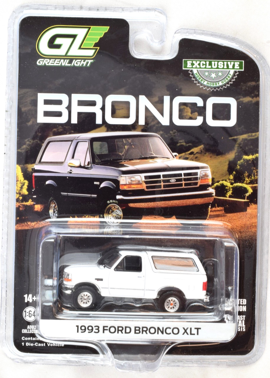 Greenlight Oxford White 1993 Ford Bronco XLT – Hobby Exc. 1:64 Diecast Car 30452