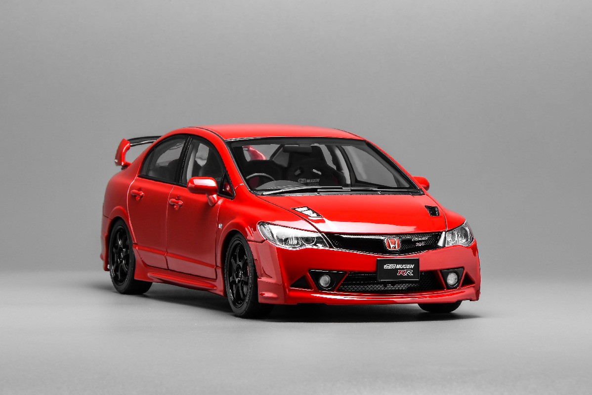 MotorHelix 1/18 Honda Civic Type R FD2 MUGEN RR Model Car Red Toys Gifts Display