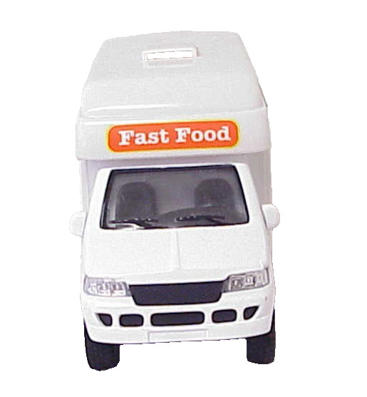 KINSFUN KINTOY DIE-CASTING FAST FOOD DELIVERY TRUCK TOY HOT DOGS & BURGER