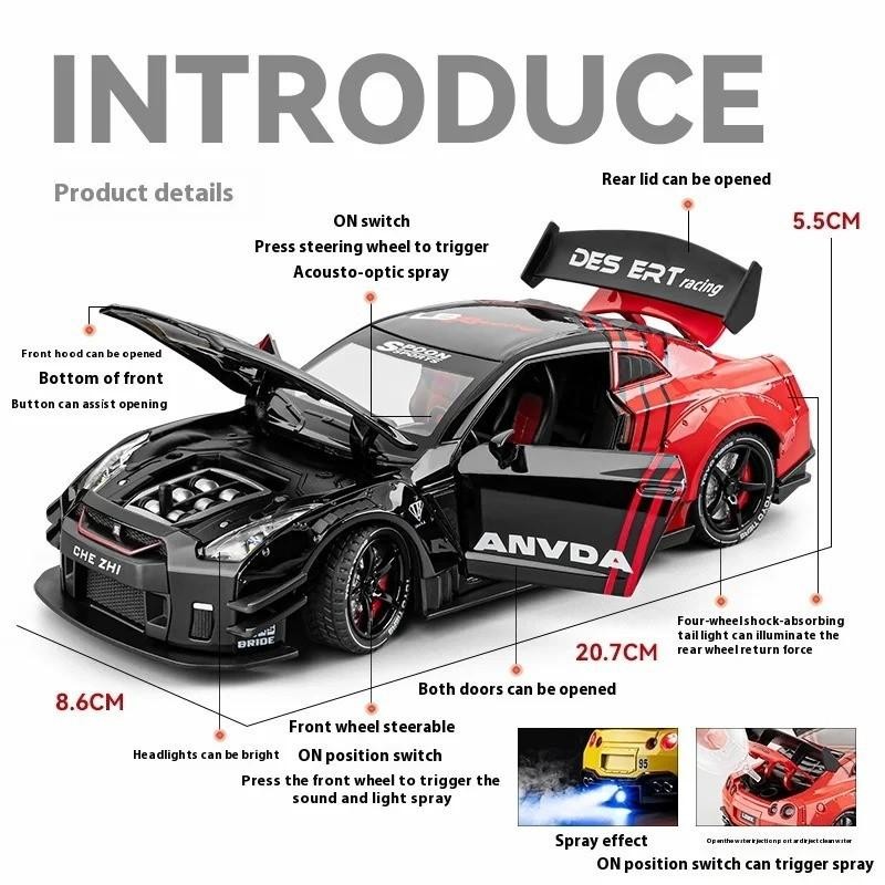 1:24 Nissan GTR Skyline Ares Car Diecast Alloy Model Metal Collection Gift NEW