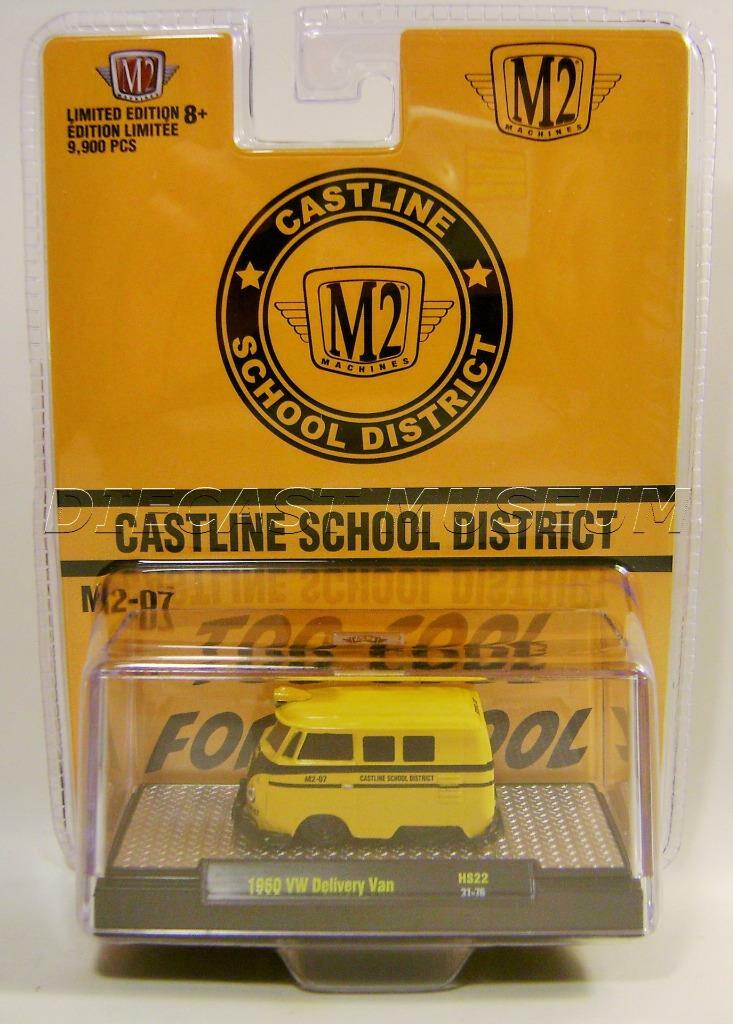 1960 ’60 VW SHORT DELIVERY VAN SCHOOL BUS M2 MACHINES DIECAST 2022