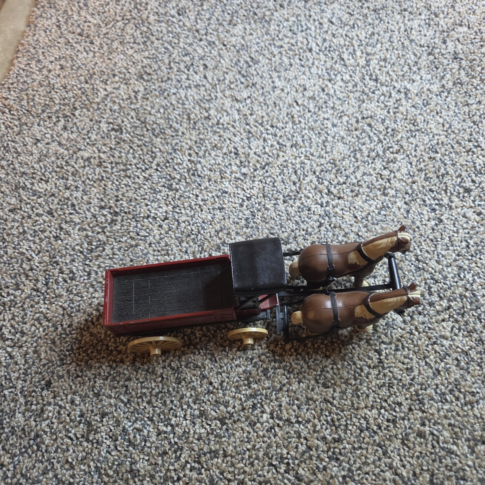 Ertl Die Cast Metal Gray and Barton Horse and Plastic Wagon Toy Delivery Vintage