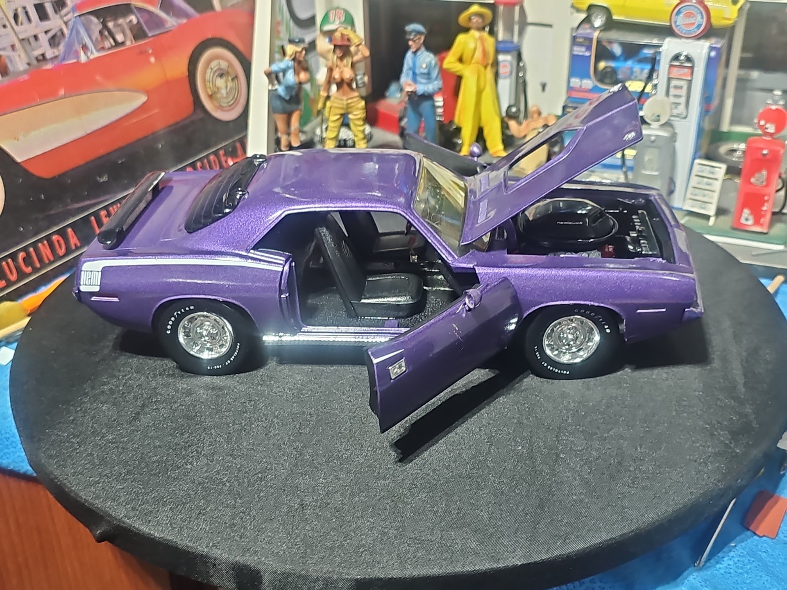 VINTAGE Ertl 1970 Plymouth Hemi Cuda Purple NICE CAR 🚗 READ 📚