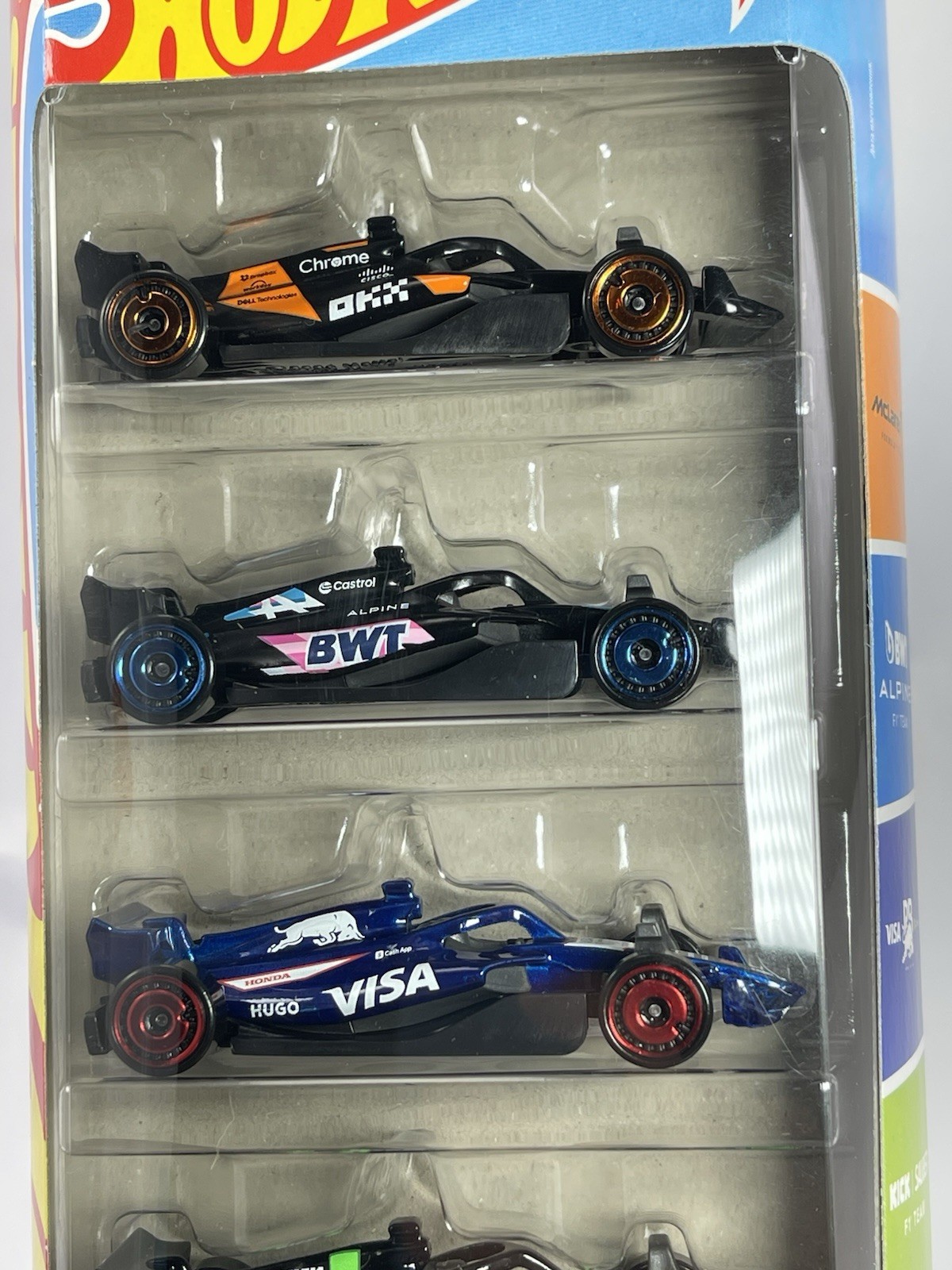 2024 Hot Wheels F1 Formula One 5 Pack McLaren Alpine Visa Red Bull Sauber Haas