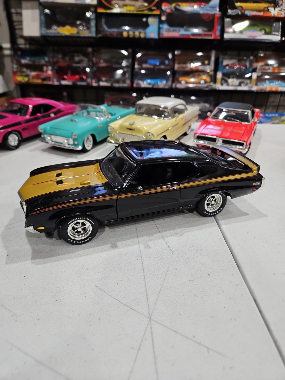 1971 Buick GSX, 1:18 Scale, ERTL Licensed By GM Black w/Gold. NO BOX –