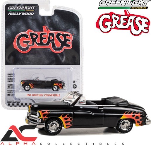 GREENLIGHT 62010B 1:64 1949 MERCURY (GREASE) BLACK W/ FLAMES
