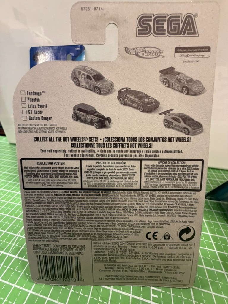 Hot Wheels LOT OF 3 – Sega Custom Cougar 5/5 2003 #114 Yellow MOC