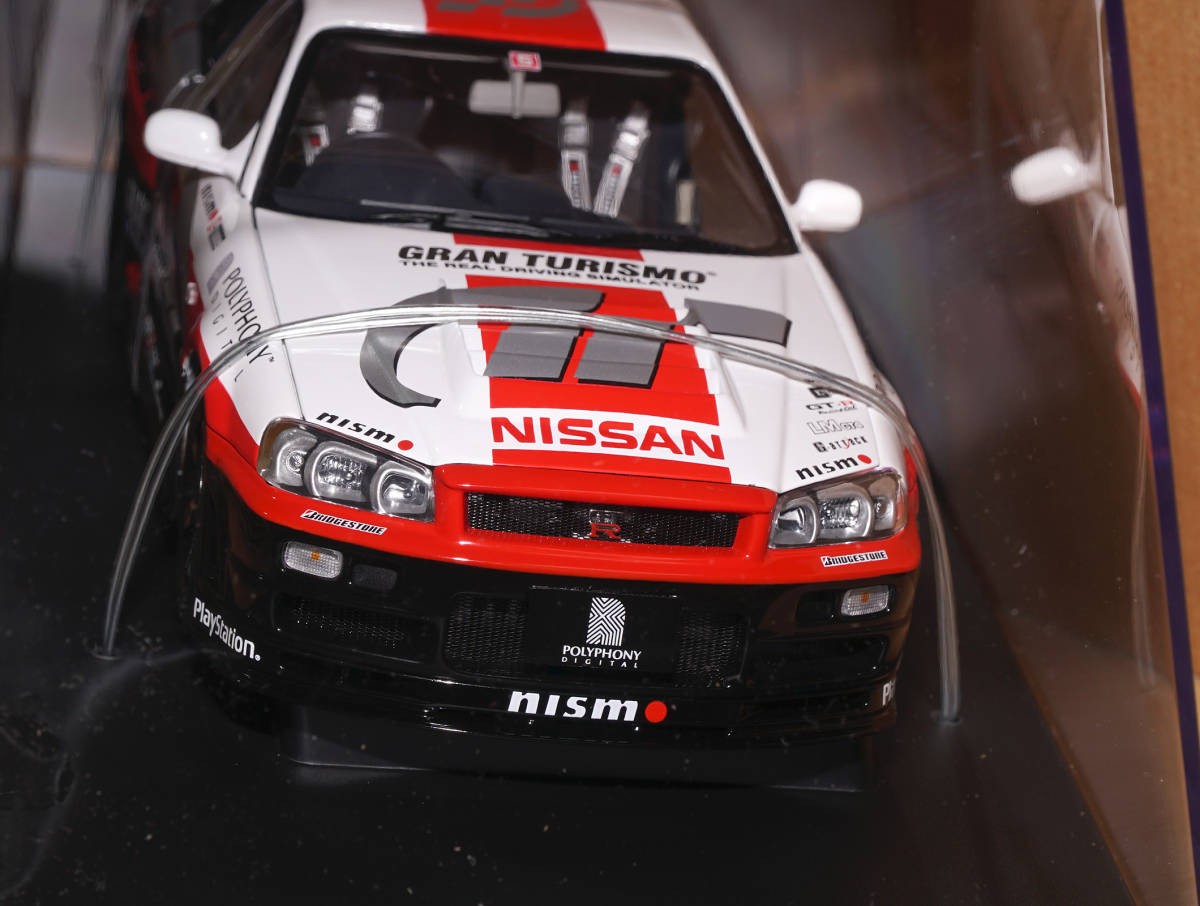 AUTOart 1/18 Gran Turismo NISMO GT-R R34 Display Case Collectible 13+ Used