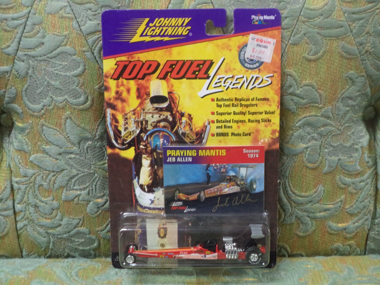 1998 JOHNNY LIGHTNING TOP FUEL LEGENDS PRAYING MANTIS-JEB ALLEN NEW IN PACKAGE