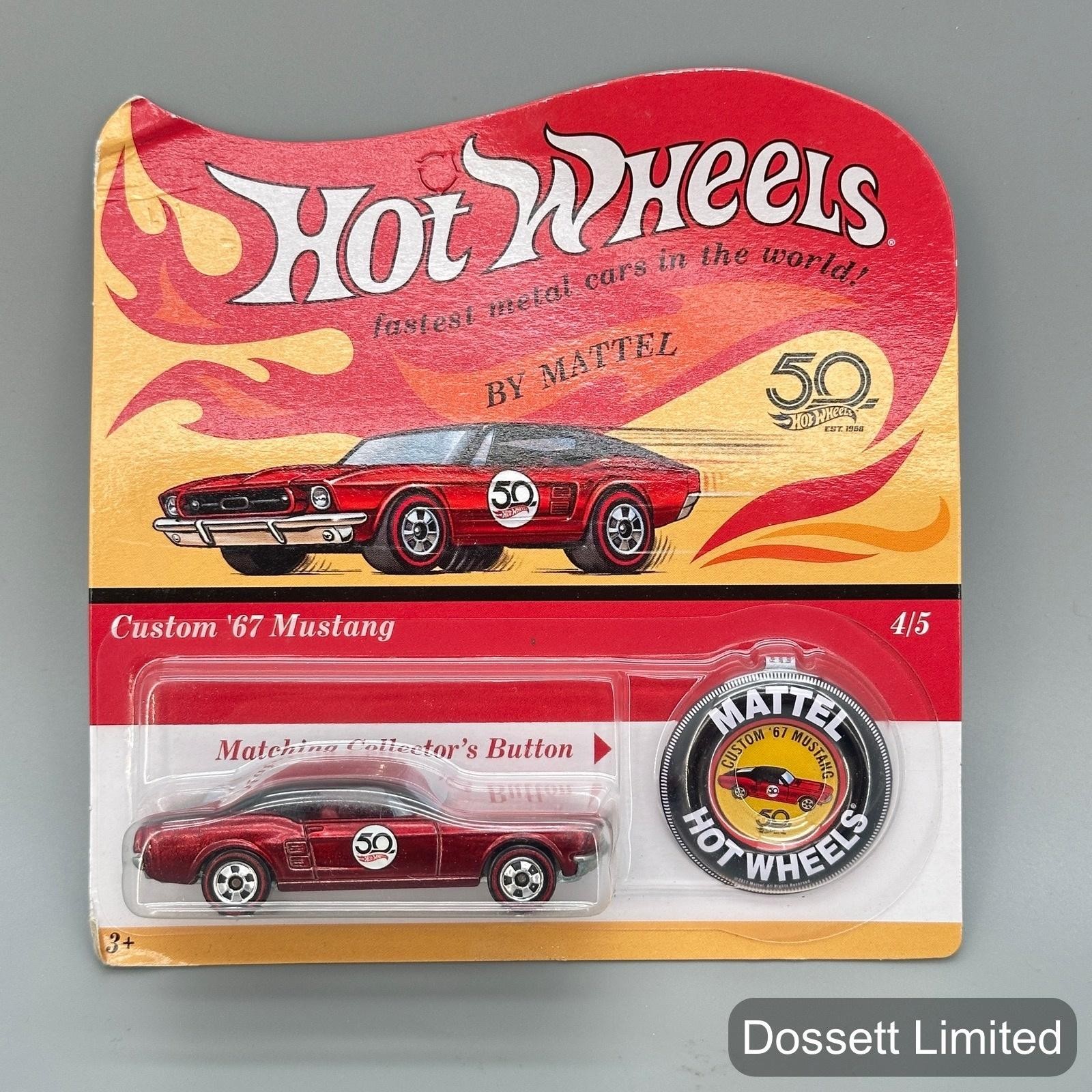 Hot Wheels 50th Anniversary Originals Redline Set of 5 Cars Buttons FTX83 2017