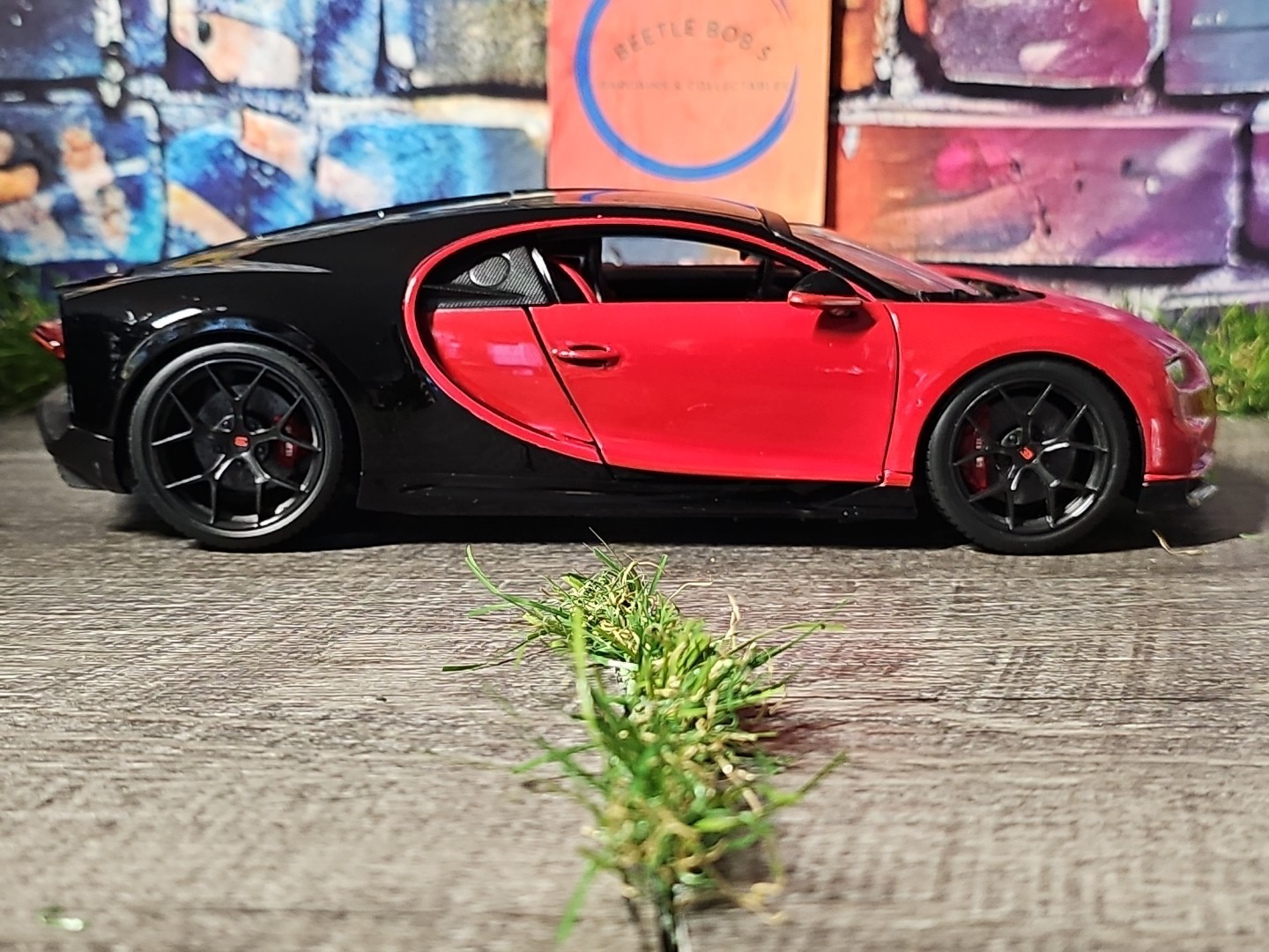 Bburago Black And Red Bugatti Chiron 1:18 Diecast Car NO BOX