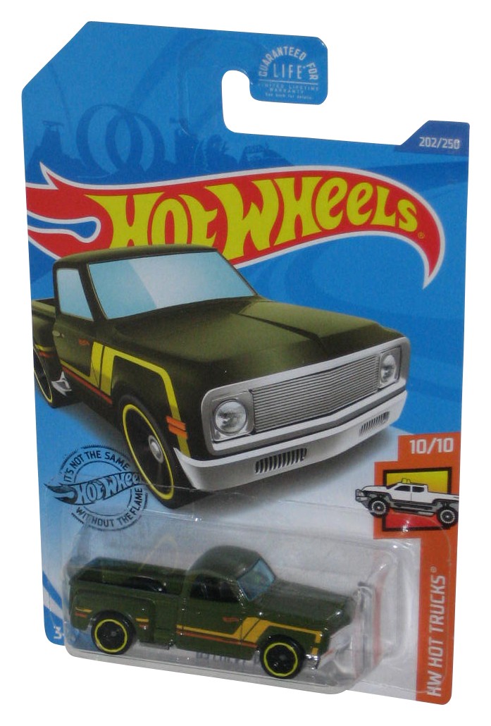 Hot Wheels HW Hot Trucks 10/10 (2017) Green ’69 Chevy Pickup 202/250 – (Plastic
