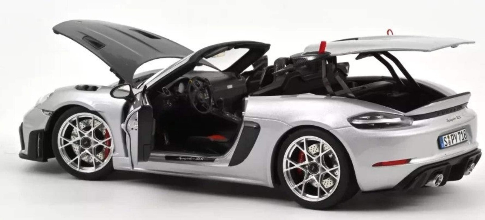 Norev 2023 Porsche 718 Spyder RS w/ Weissach Package GT Silver Metallic 1:18