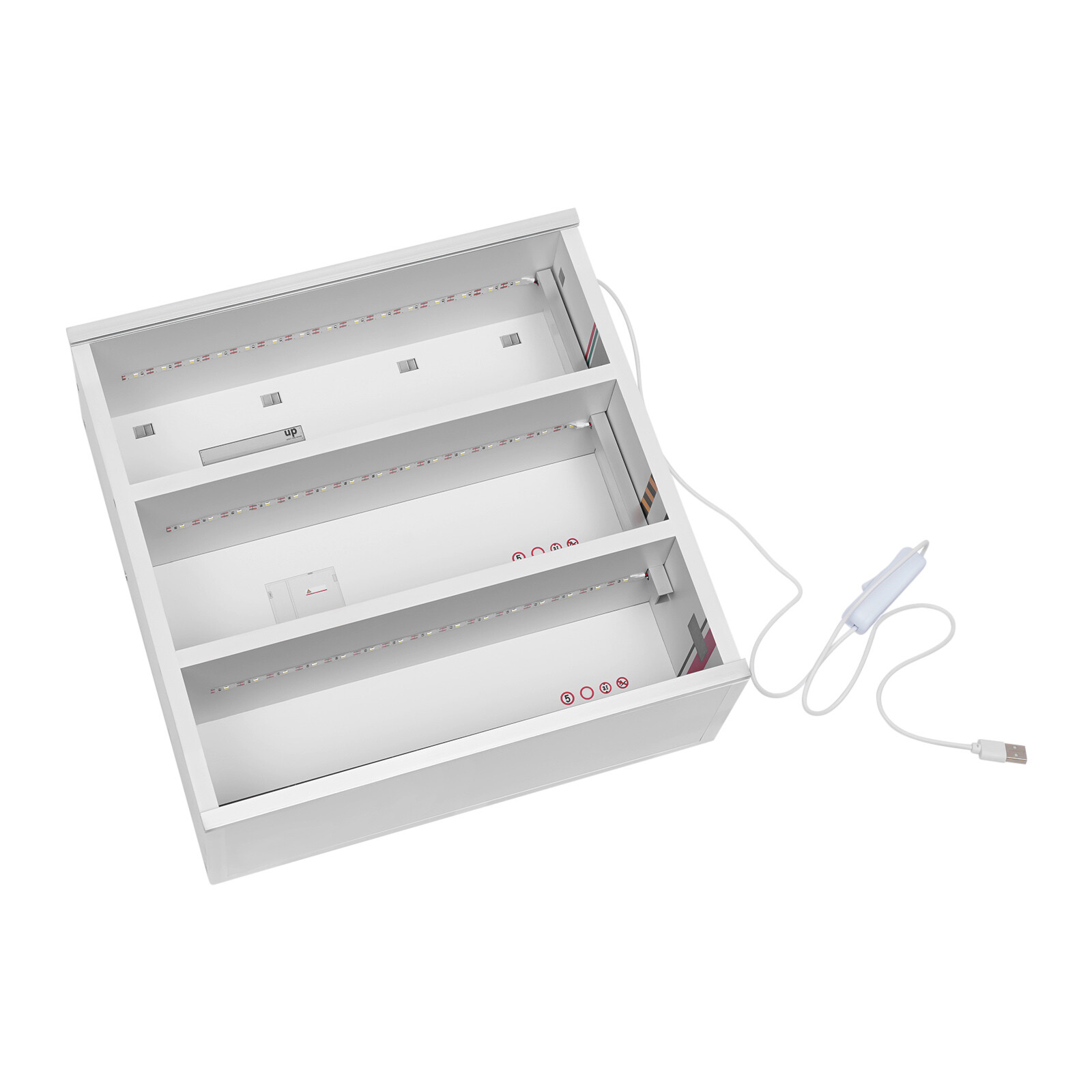 Diecast Model Car Display Case &LED Light For 1:64 3-Layer Model Display Cabinet