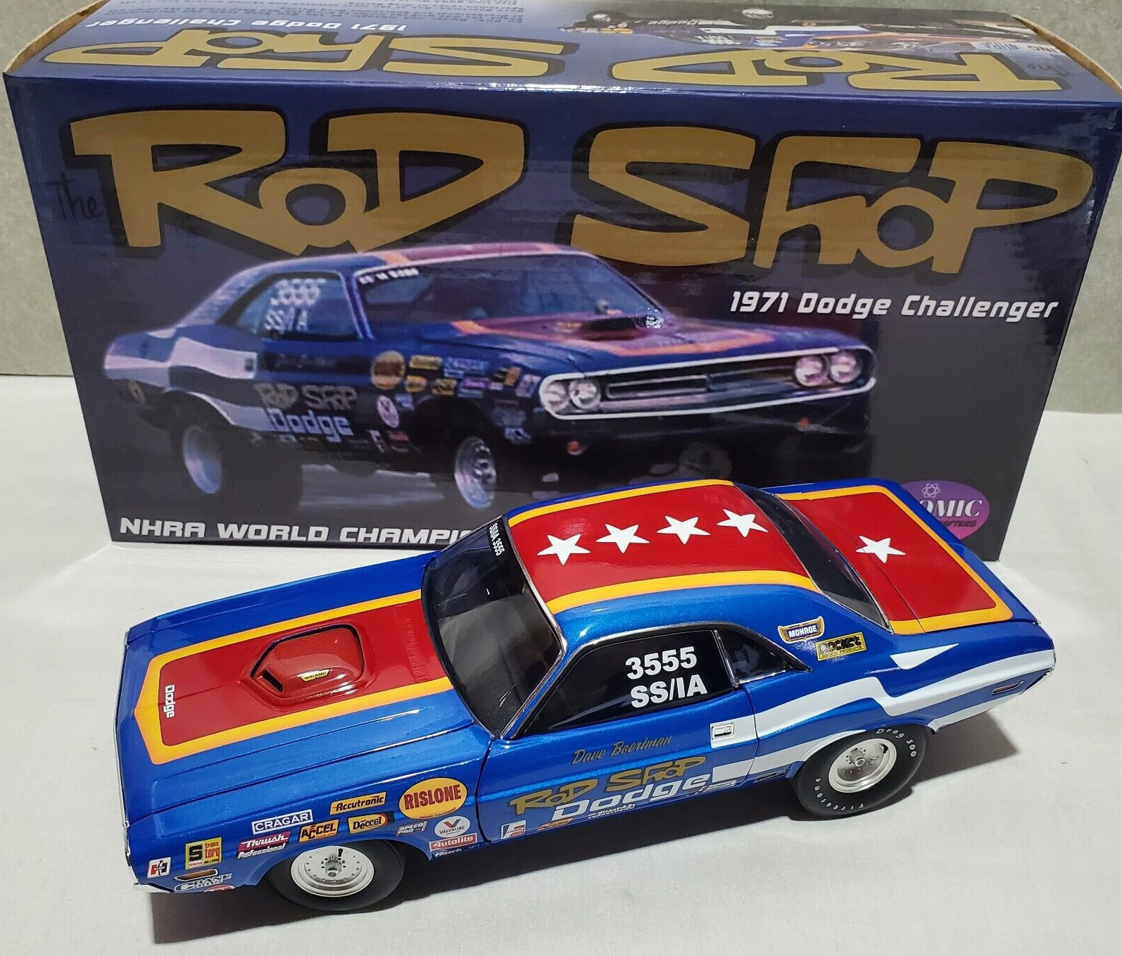 ROD SHOP 1971 CHALLENGER SUPER STOCK 1:18 #A1806028AA – 1 OF 300 by ATOMIC AUTO