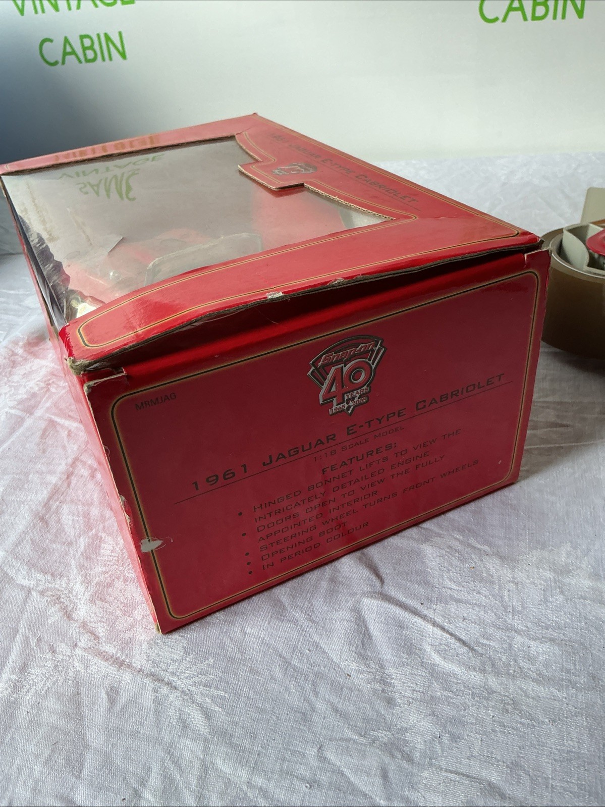 Snap-On 1961 Jaguar E-Type Cabriolet 40 Years Tatty Box And Dusty Car
