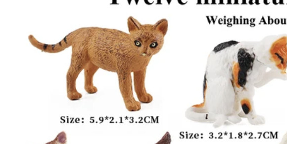 Two (2) Cats 1:18 SCALE Diorama Hard Plastic hand painted NEW !