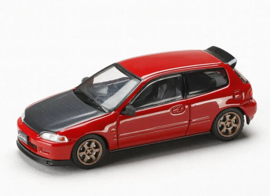 1/64 HJ JDM Honda CIVIC EG6 SIR-II Diecast Model Car -WHITE-