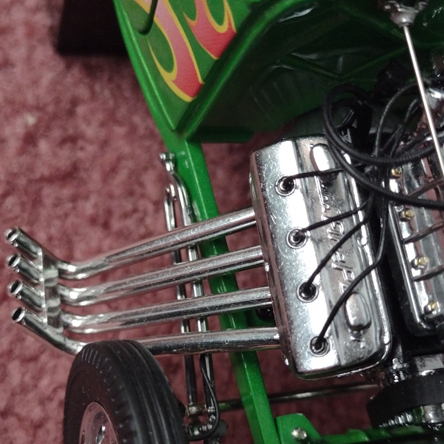 ACME Rat Fink Blown 1932 Ford 3-Window Green Diecast 1:18 Opening Parts