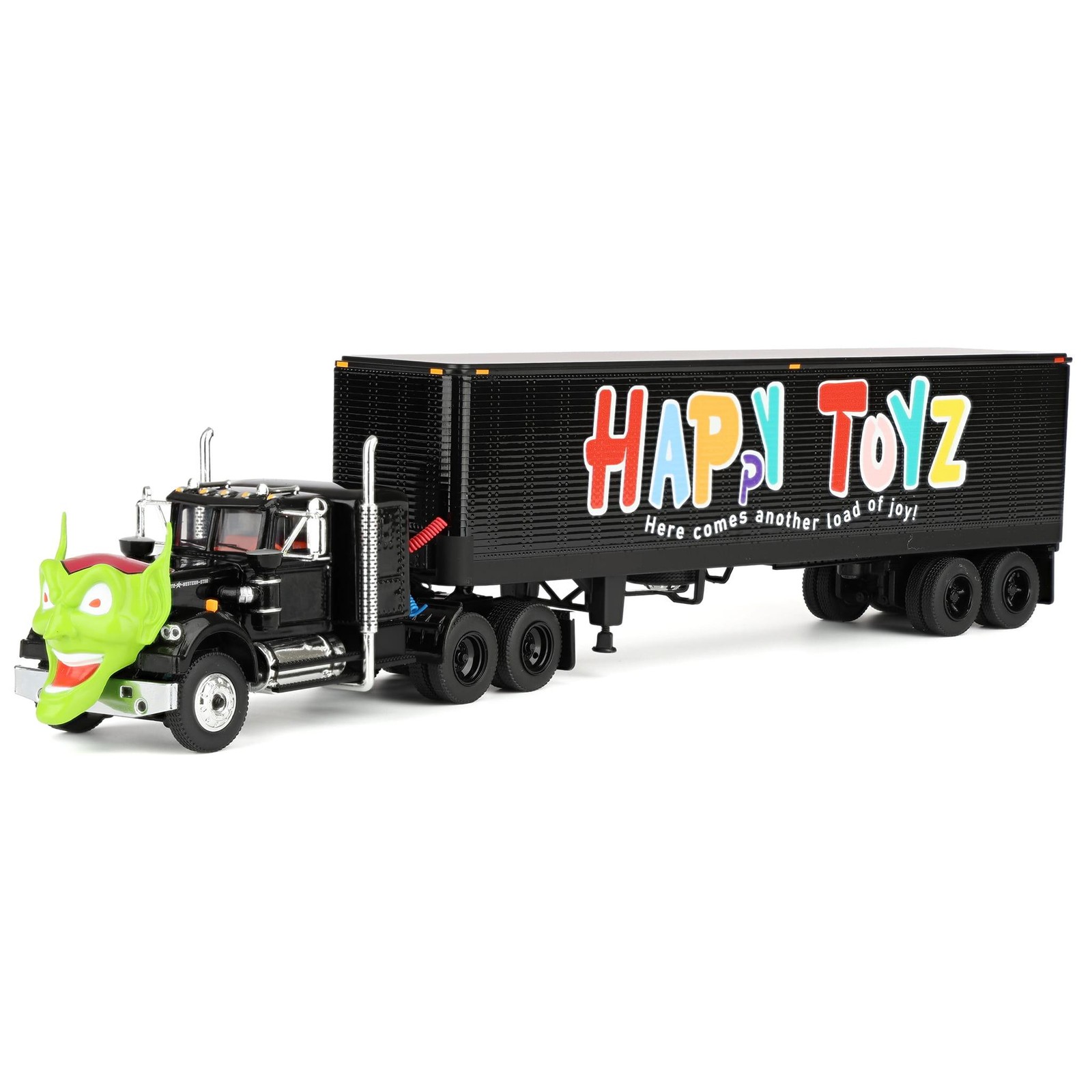 1/64 White Western Star Semi Truck with Green Goblin Head, 40ft Trailer, 68-2287