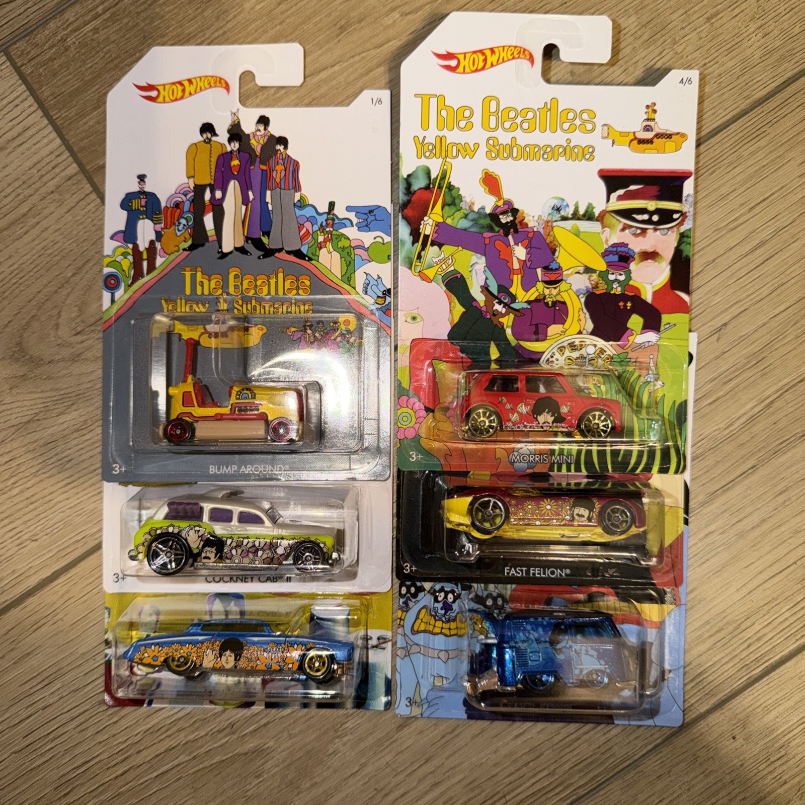 RARE 6 Car Set Hot Wheels The Beatles Yellow Submarine Series