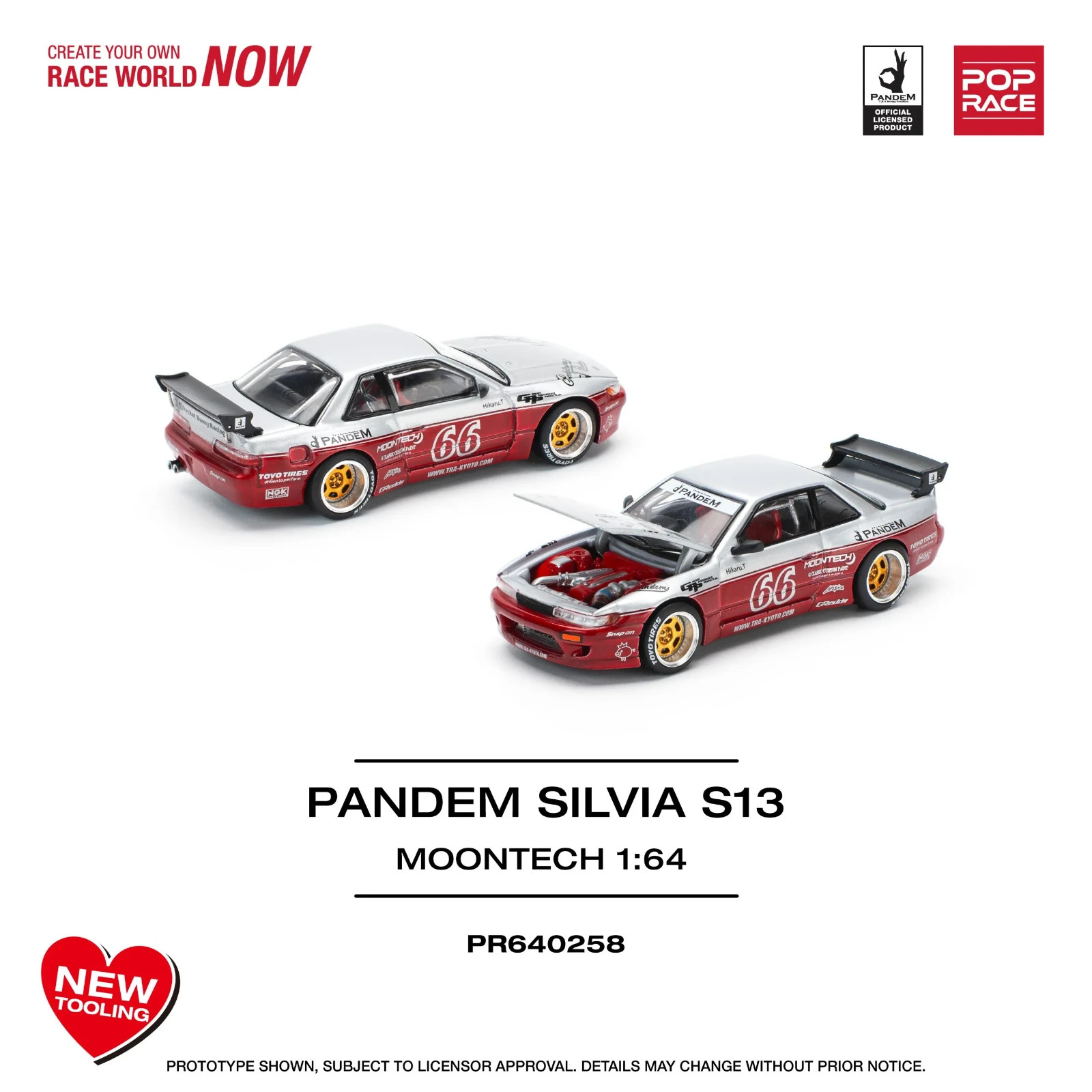 POP RACE 258 – PANDEM SILVIA S13 – MOONTECH RED