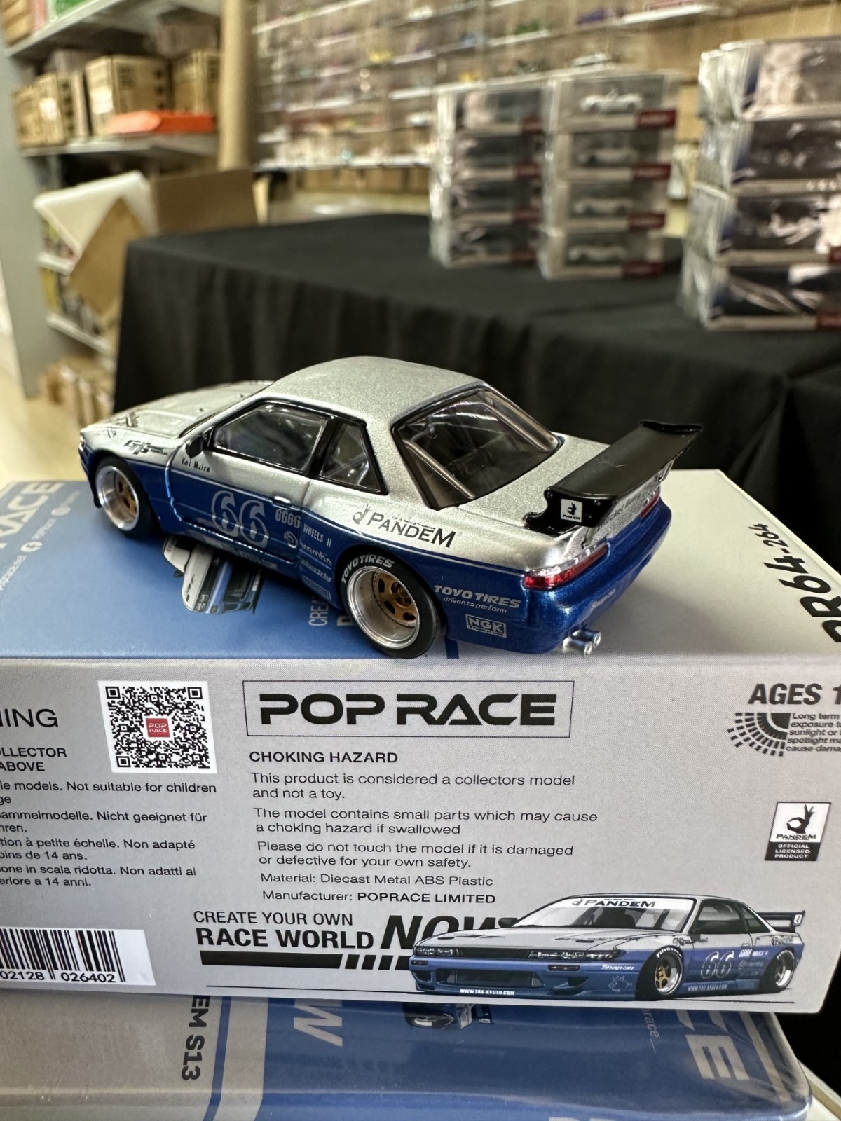 NISSAN SILVIA S13 PANDEM ROCKET BUNNY 1/64 DIECAST CAR BY POP RACE PR64-264