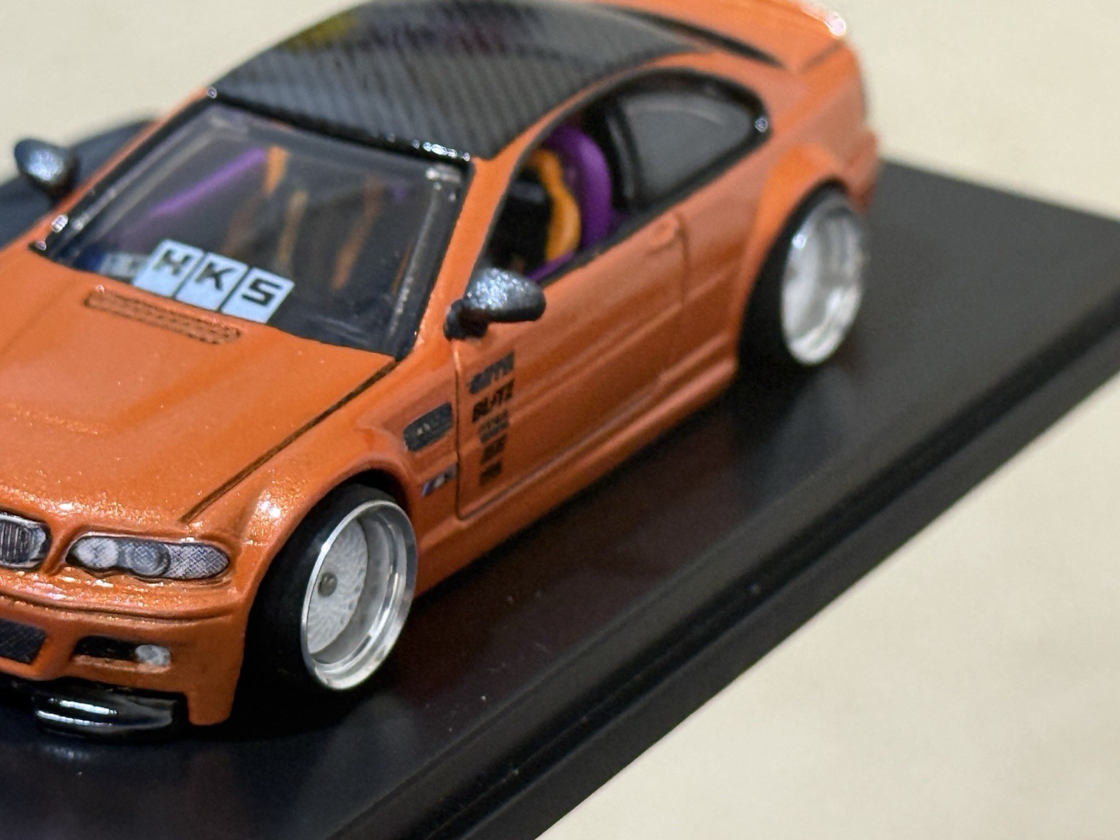 Hot Wheels BMW M3 E46 1:64 Custom Orange/Black Metal Diecast Car Ltd Ed