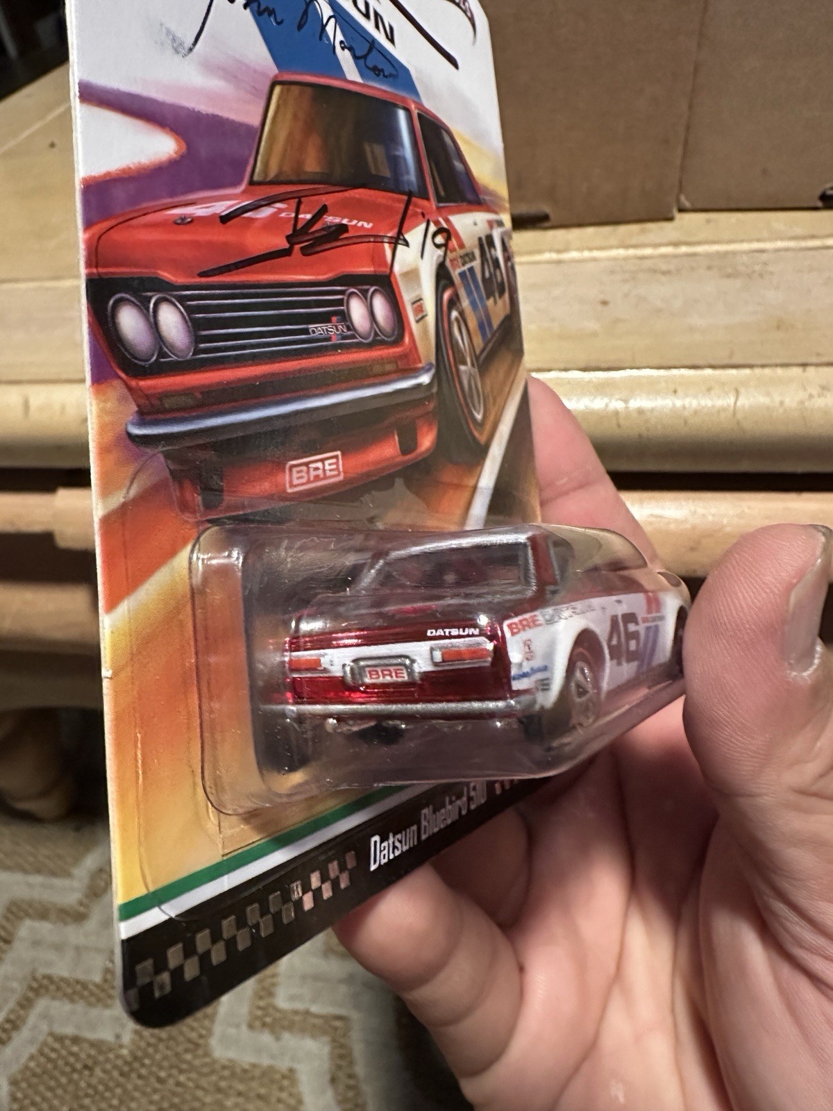 HW 2013 RLC Series 12 – BRE Datsun Bluebird 510 #2519 of 3000- 3 Autographs Rare