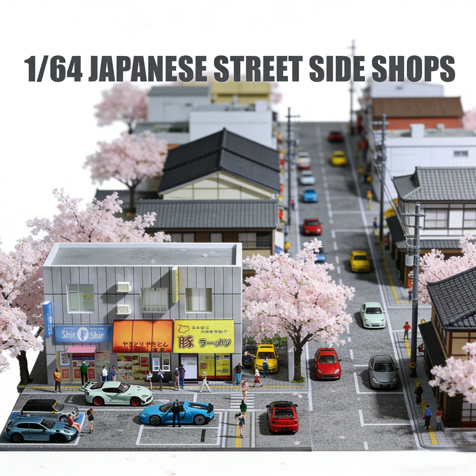 Diorama 1/64 Diecast Car Garage Model LED Street Factory Building Display Toy US