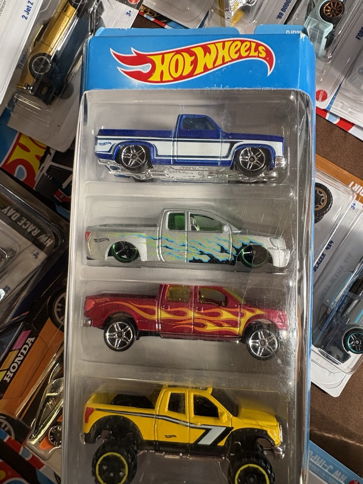 Hot Wheels 2018 HW Hot Trucks 5 Pack #FKT63 1 64 Scale Diecast Silverado